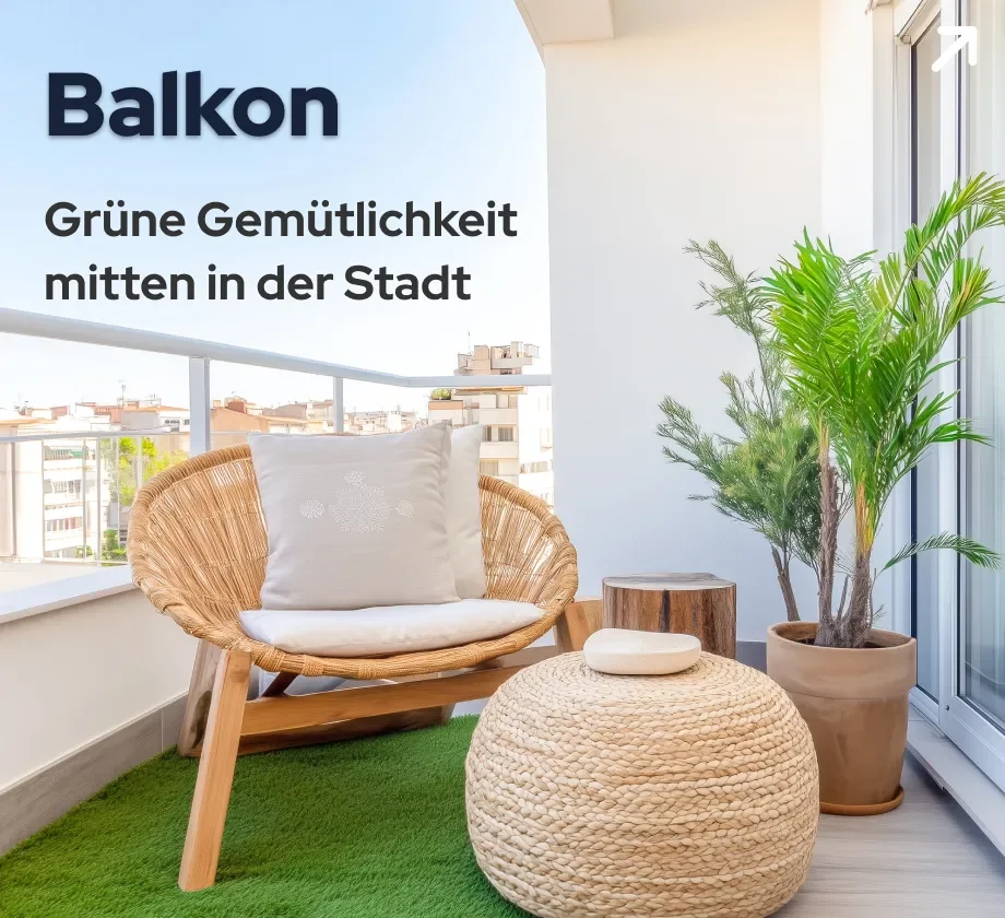 Kunstrasen auf einem Balkon