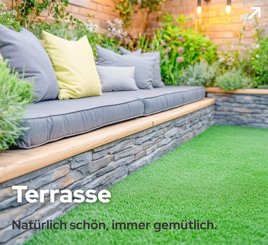 Kunstrasen auf einer Terrasse